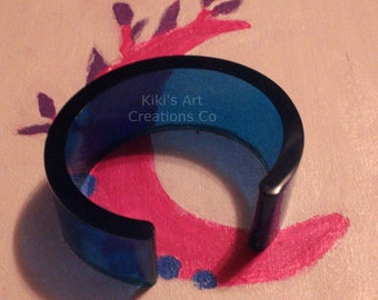 Blue Bangle Bracelet With Opening
