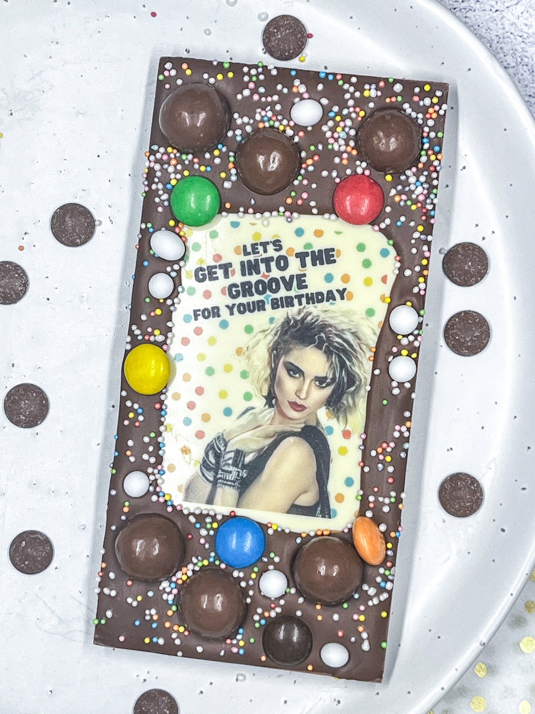 CHOCOLATE SLAB: Madonna - Add Any Message - Any Occasion - Belgian ...