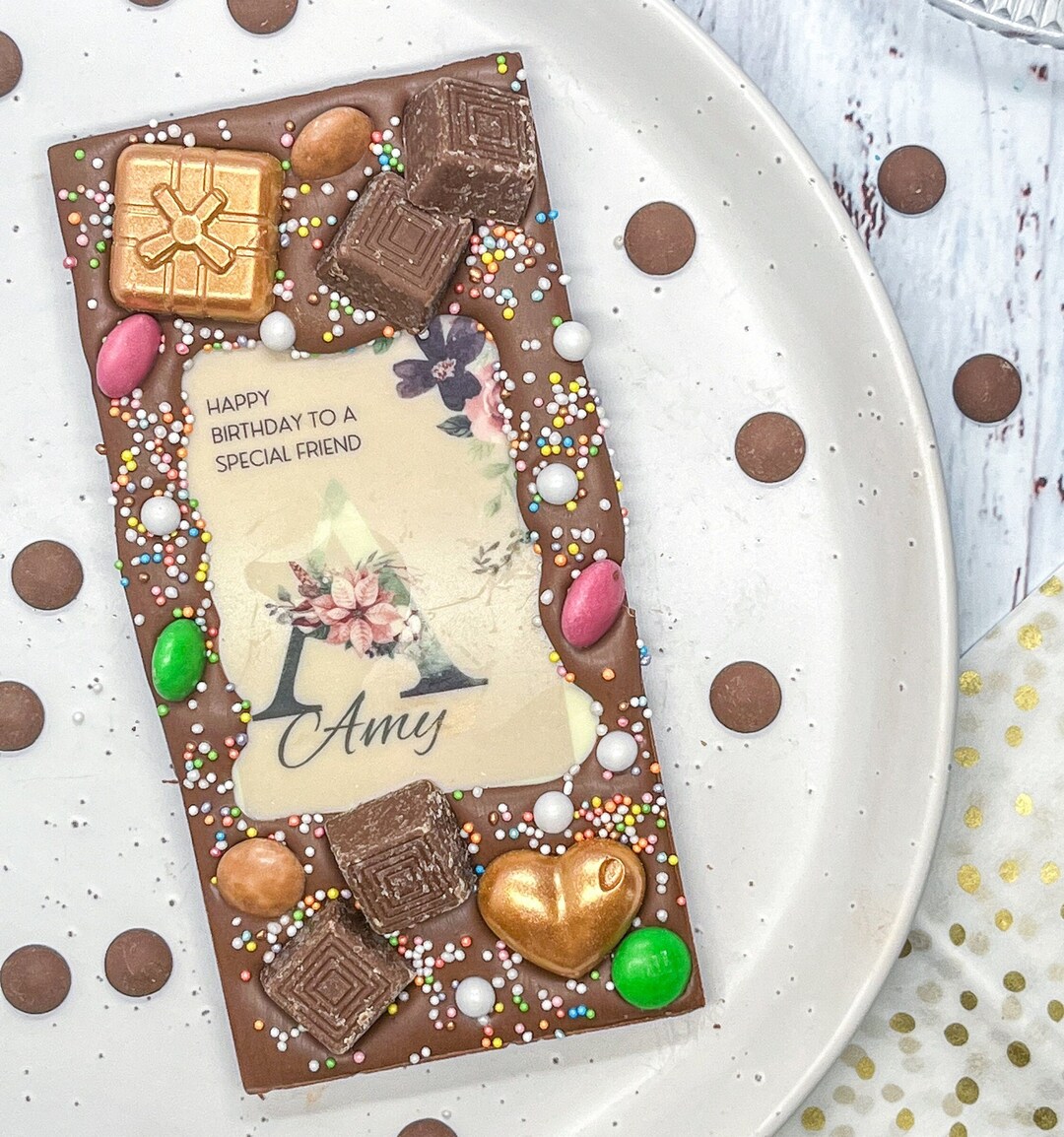 The Birthday Letter any Letter & Message Belgian Chocolate Slab ...