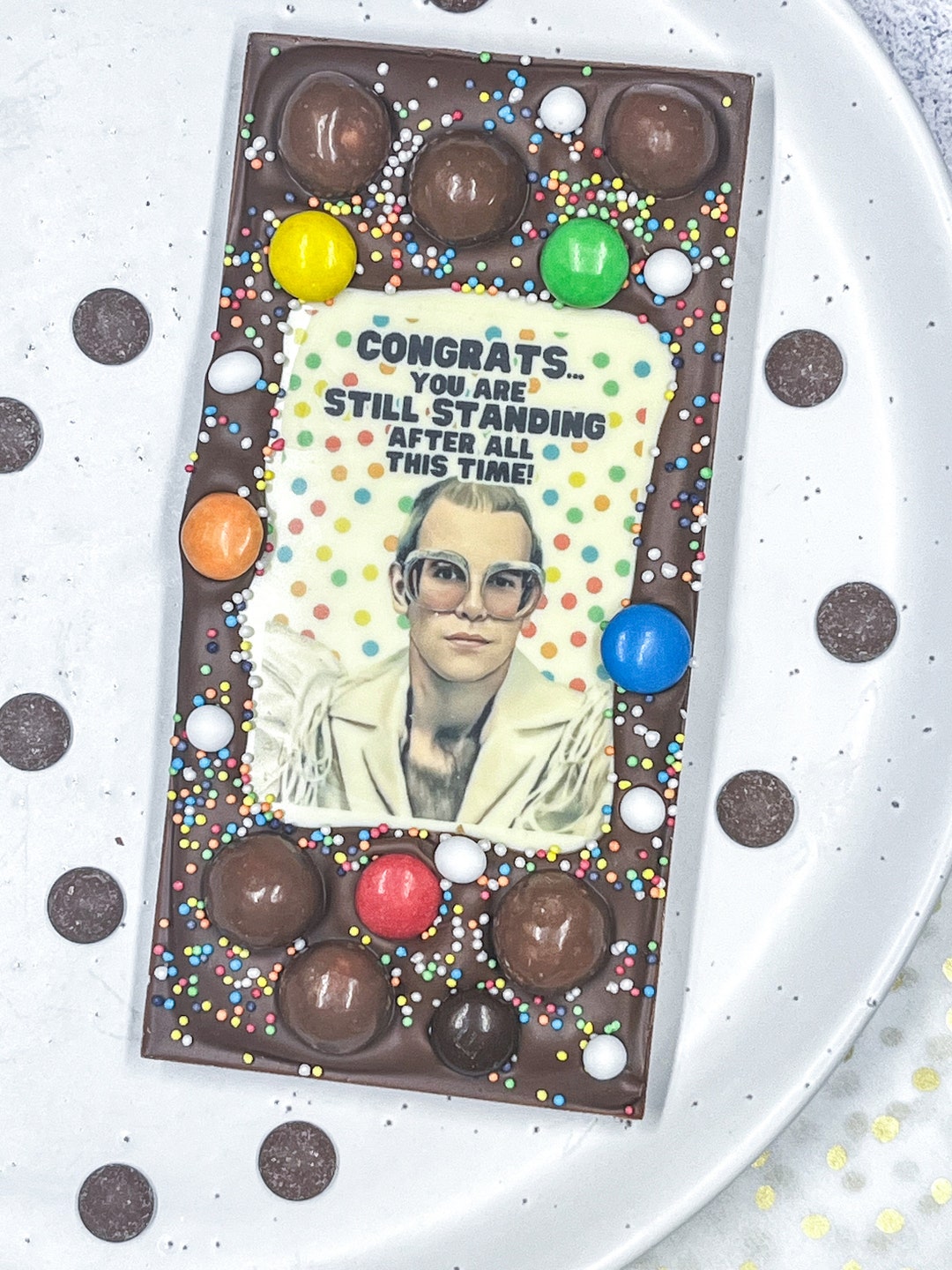 CHOCOLATE SLAB: Elton John Add Any Message Any Occasion Belgian ...
