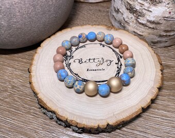 African Sea Sediment Jasper and Rosewood Diffuser Bracelet