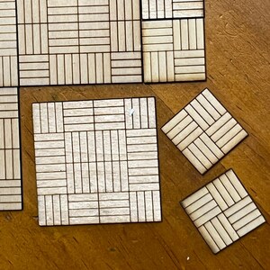 1:12 scale miniature dollhouse wooden floor tiles set 40 pce DIY YD002