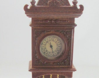 Miniature dollhouse 1:12 scale working grandfather clock by JBM J5020