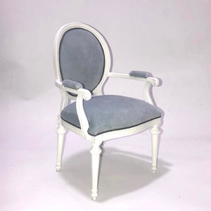 1:6 scale pale velvet covered armchair by JBM image 1