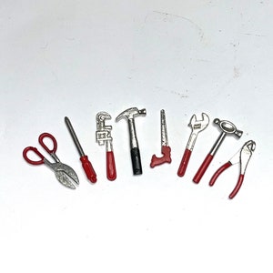 1:12 scale miniature dollhouse garden tool set hammer wrench screw driver