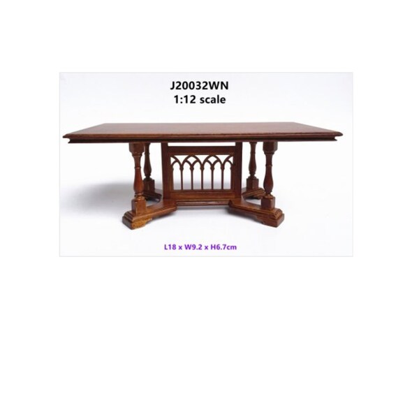 Miniature dollhouse Jaccobean trestle table JBMJ20032