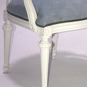 1:6 scale pale velvet covered armchair by JBM image 3