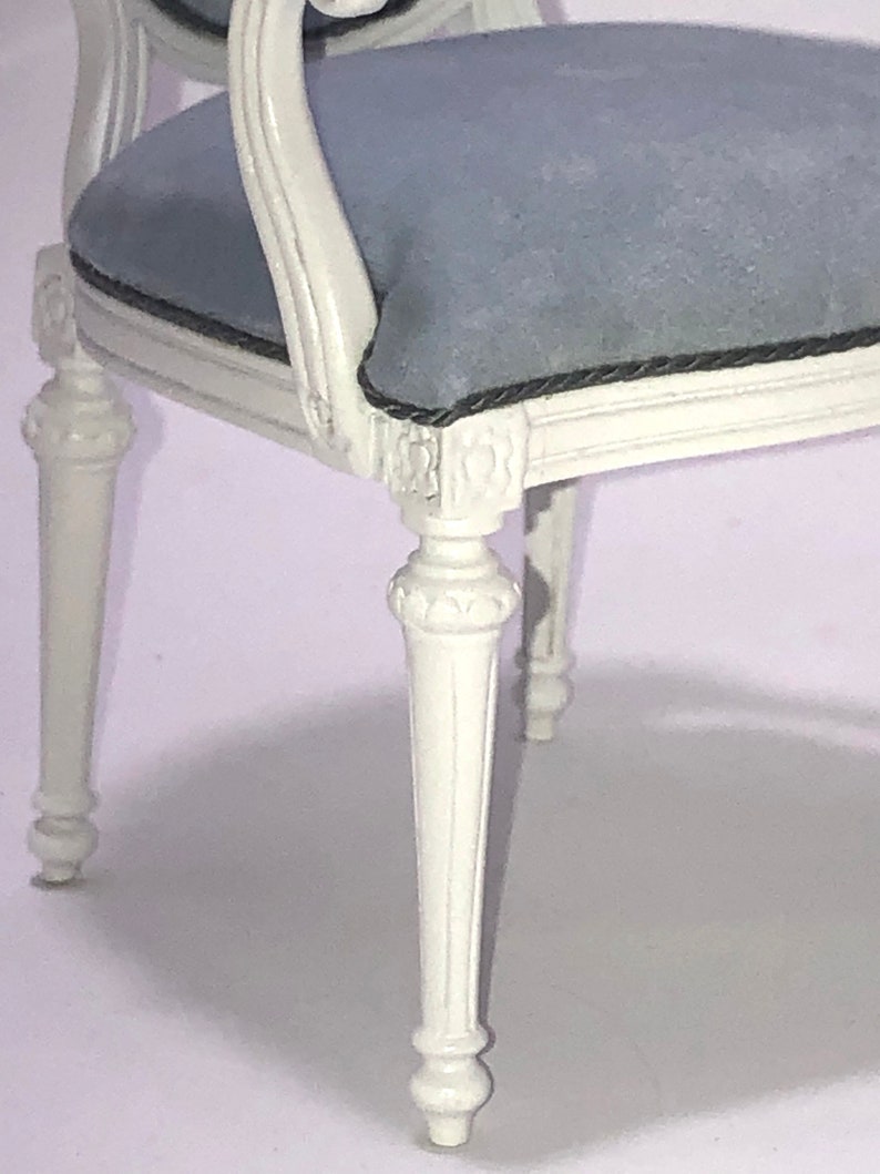 1:6 scale pale velvet covered armchair by JBM image 3