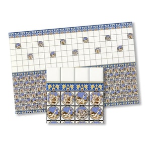 1:12 scale miniature dollhouse Victorian wall tile 34424