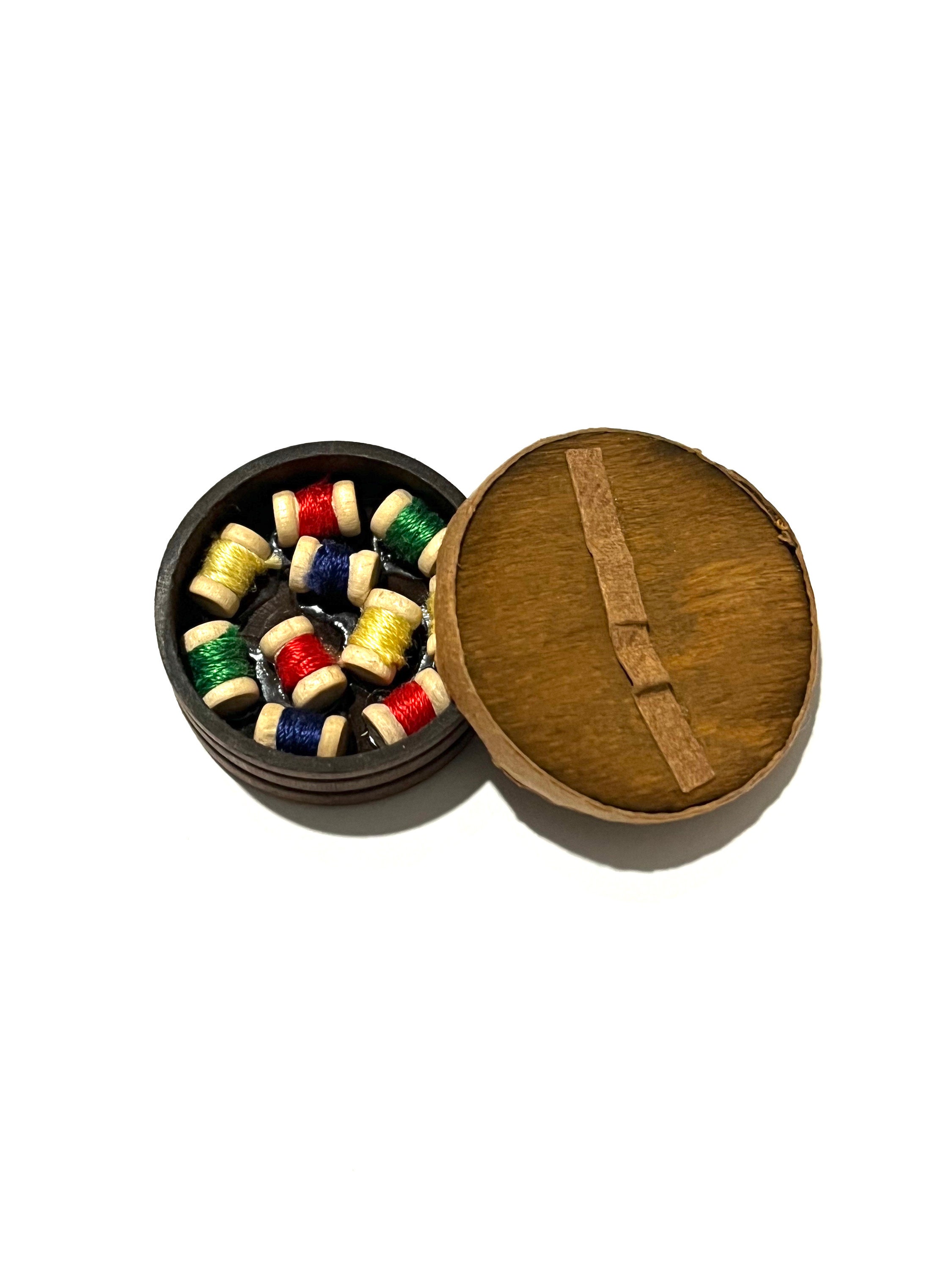 Miniature Dollhouse Thread Box With Thread 1:12 Scale New 