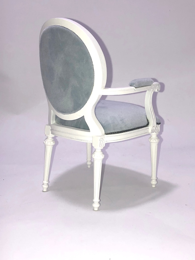 1:6 scale pale velvet covered armchair by JBM image 4