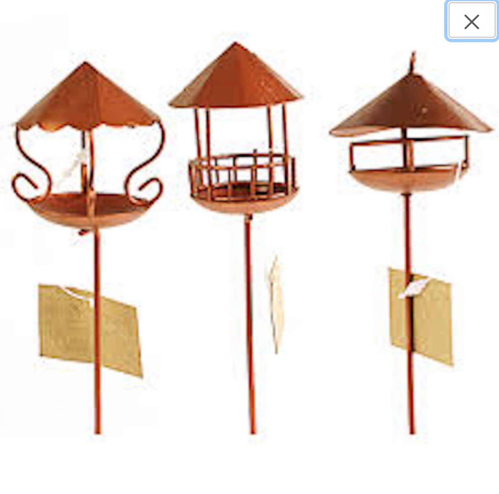 Fairy Garden brass coloured bird feeder ornament DIY Etsy