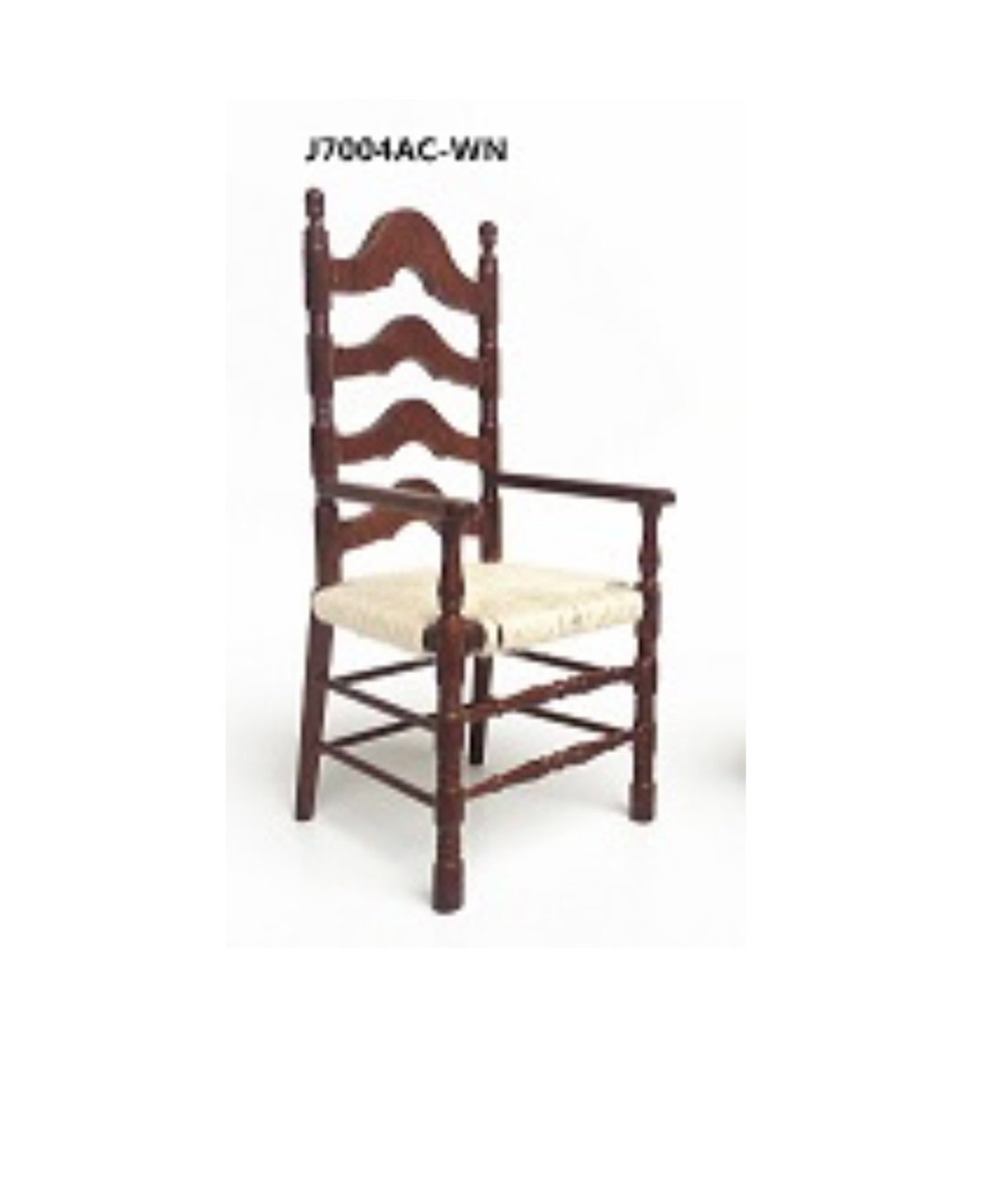 Chaise Miniature Maison De Poupée Style Mission 1907 - Échelle 1:12, Coussins Crème
