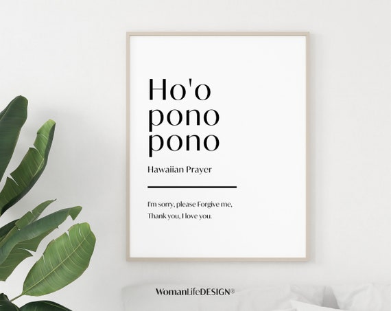 Ho'oponopono Poster I Printable Poster HD I INSTANT DOWNLOAD I Hawaiian prayer I Wall Art