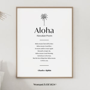Aloha Poster I Printable Poster HD I INSTANT DOWNLOAD I Hawaiian Poem I Wandkunst