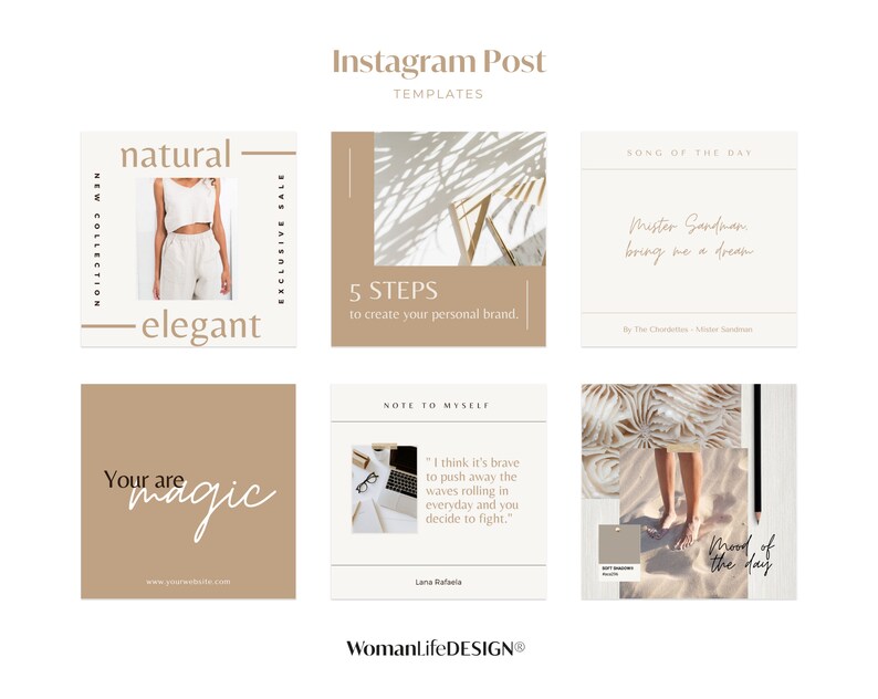 21 Instagram Post Templates Customizable on Canva I Insta Etsy