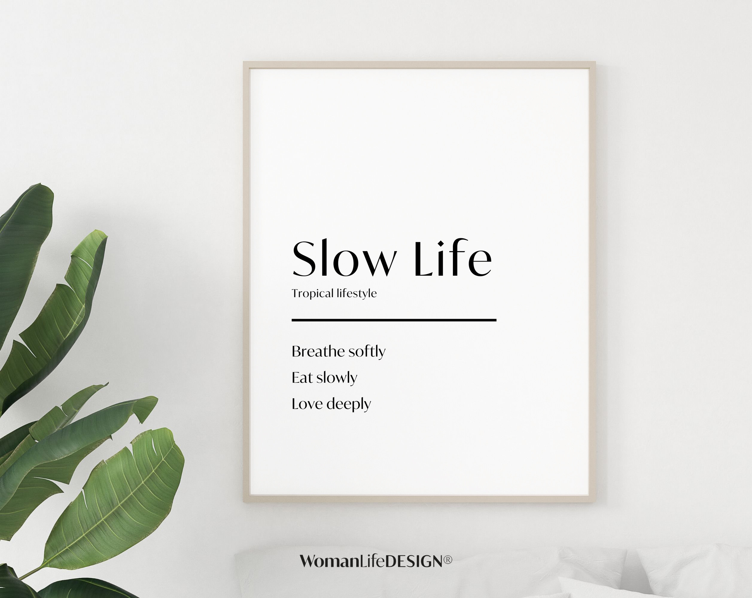Printable Art Wall Slow INSTANT I Life Etsy Tropical I Poster Poster Lifestyle - HD I I DOWNLOAD