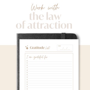 Lista de gratitud I Minimalista y elegante I Archivo imprimible I Descarga instantánea I Perfecto para Bullet Journal I A4, A5, Tamaño carta