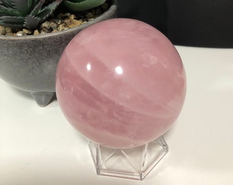 77mm Star Rose Quartz Sphere / Natural Rose Quartz / Healing Crystal
