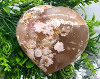 Flower Agate Heart / Natural Flower Agate