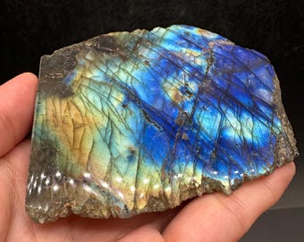 Half Polished Labradorite Slab / Natural Labradorite