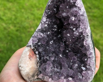 Amethyst With Calcite / Amethyst Cluster / Natural Crystal / Healing Crystal / Purple Crystal