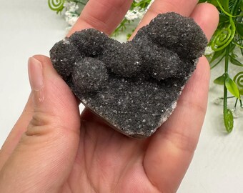 Black Amethyst Hearts / Natural Crystal Heart