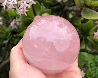 62mm Star Rose Quartz Sphere / Natural Rose Quartz / Healing Crystal