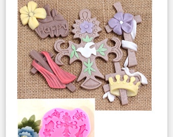 Cross Silicone Mould Chocolate Fondant DIY Craft Jewelry Polymer Clay Plaster Decoration