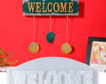 Welcome Sign Resin Mould DIY Craft Doorplate