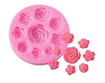 9 Flowers Silicone Mould Chocolate, Fondant, DIY Candle, Craft, Jewelry, Polymer Clay, Gypsum Diffuser