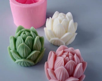 3D Lotus Silicone Mould DIY Craft, Candle, Soap, Gypsum Diffuser, Chocolate, Fondant, Jelly,