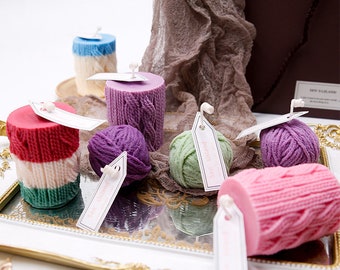 3D Knitting Yarn Cylinder Shape Silicone Mould Chocolate, Fondant, DIY Craft, Soap, Candle, Gypsum Diffuser