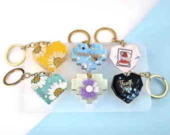 Pixel Heart Resin Silicone Mould DIY Craft, Decor, Key Charm, Pendant Making
