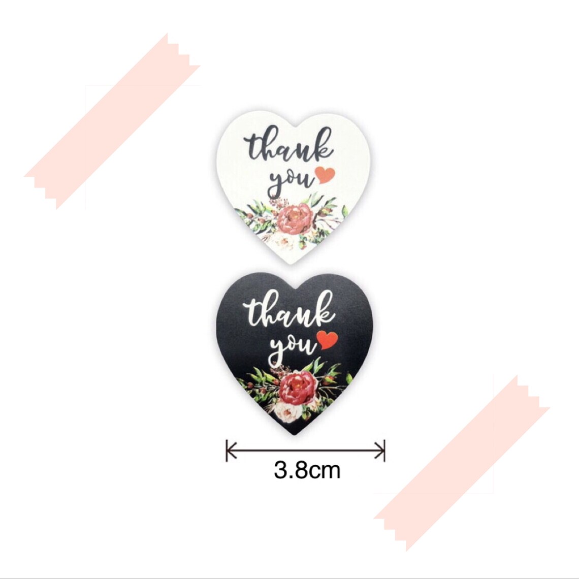 Thank You Heart Shape Stickers 100pcs 38mm | Etsy