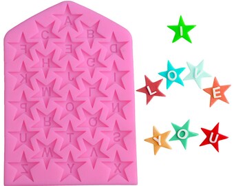 Star Alphabet Silicone Mould for Chocolate Cake Decoration DIY Craft Tool