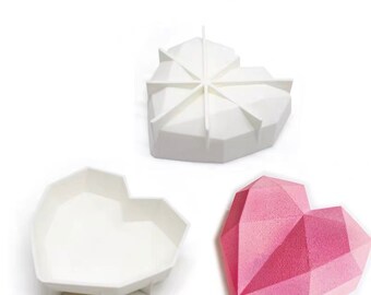 Diamond Heart Shape Cake Silicone Mould Jelly Pudding Mousse Cake