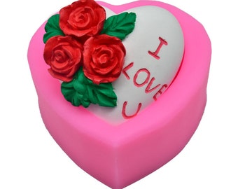 Flower Love Heart Shape Silicone Mould Chocolate Fondant Jelly  DIY Craft Soap Plaster Polymer Clay