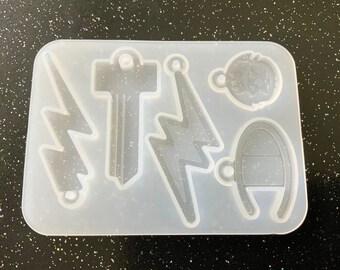 Lightning / Key Resin Mould DIY Craft Keychain Pendant