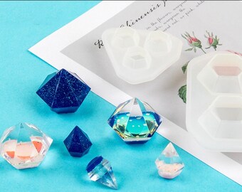 3D Diamonds Shape Resin Silicone Mould DIY Craft Jewelry Tool Pendant Set