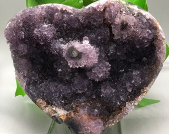 Large Amethyst Cluster Heart / Natural Crystal / Healing Crystal