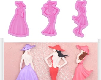 Fashion Ladies Silicone Mould for Chocolate, Fondant, DIY craft, Polymer Clay, Gypsum Diffuser