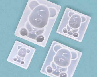 Set of 4 Bear Resin Mould DIY Keychain Decor