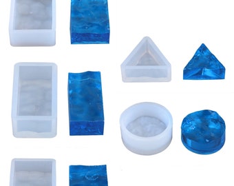 Set of 5 Wave/ Water Ripple Shape Resin Mould DIY Craft