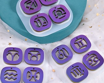 Set of 3 Zodiac Star Signs Resin Mould DIY Jewelry Keychain Pendant