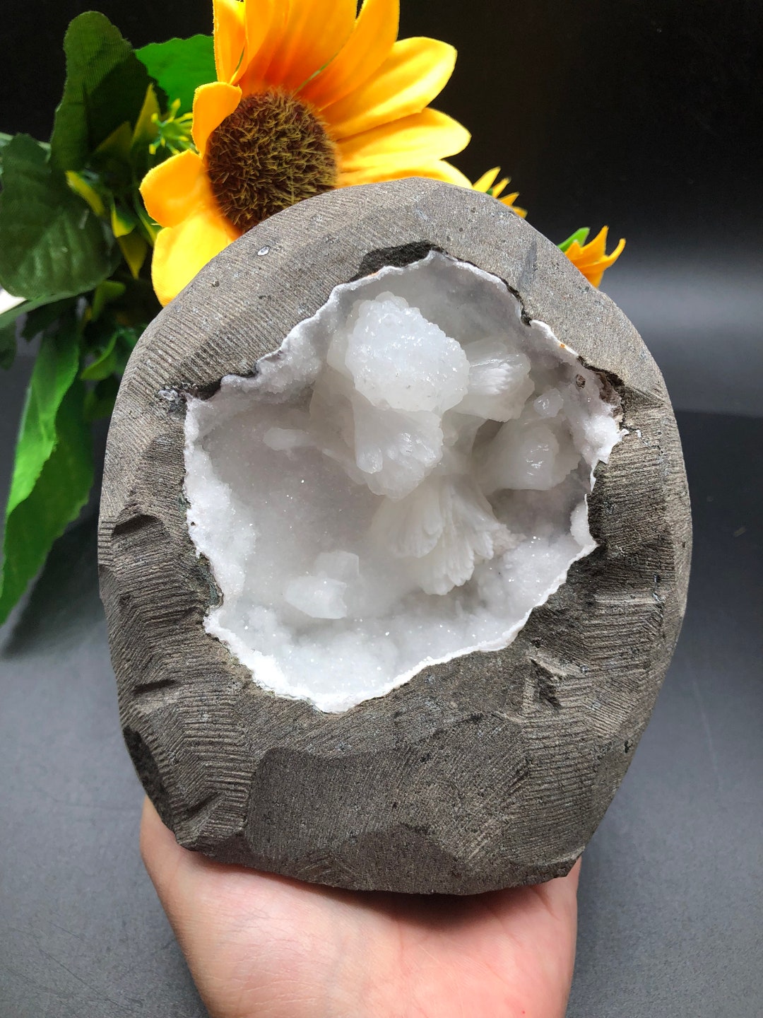 Apophyllite Geode With Zeolite / Natural Apophyllite / Healing Crystal ...