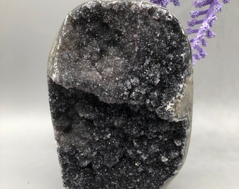 Black Amethyst Cluster / Amethyst Cluster / Natural Crystal / Healing Crystal