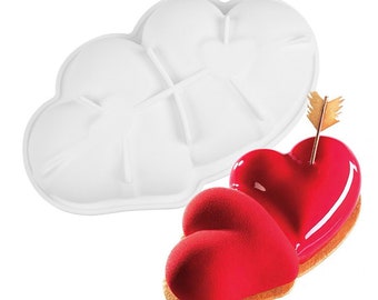 3D Hearts Shape Silicone Mould Chocolate, Jelly, Pudding, Mousse Cake