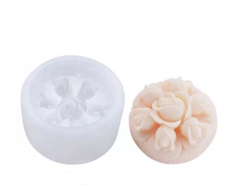 3D Rose Circle Shape Silicone Mould For Jelly, Fondant, Chocolate, Mousse Cake, DIY Craft, Soap, Candle