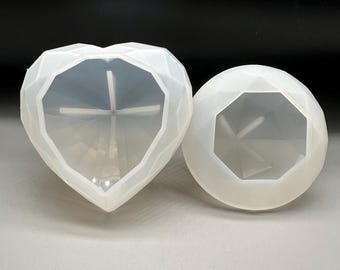 3D Diamond Heart / Diamond Shape Resin Mould DIY Craft